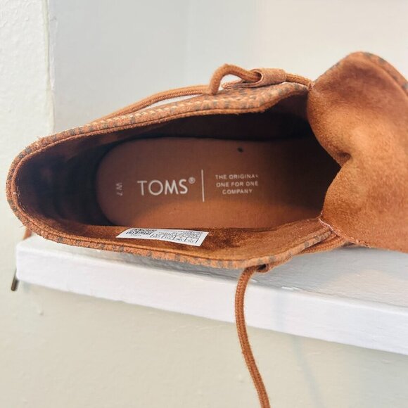 Toms Kala Desert Wedge Booties Womens Size 7 Brown Leopard Print Shoes Bootie - Picture 7 of 9